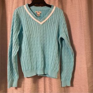 Duck Head Turquoise V-Neck Knit Sweater Size medium